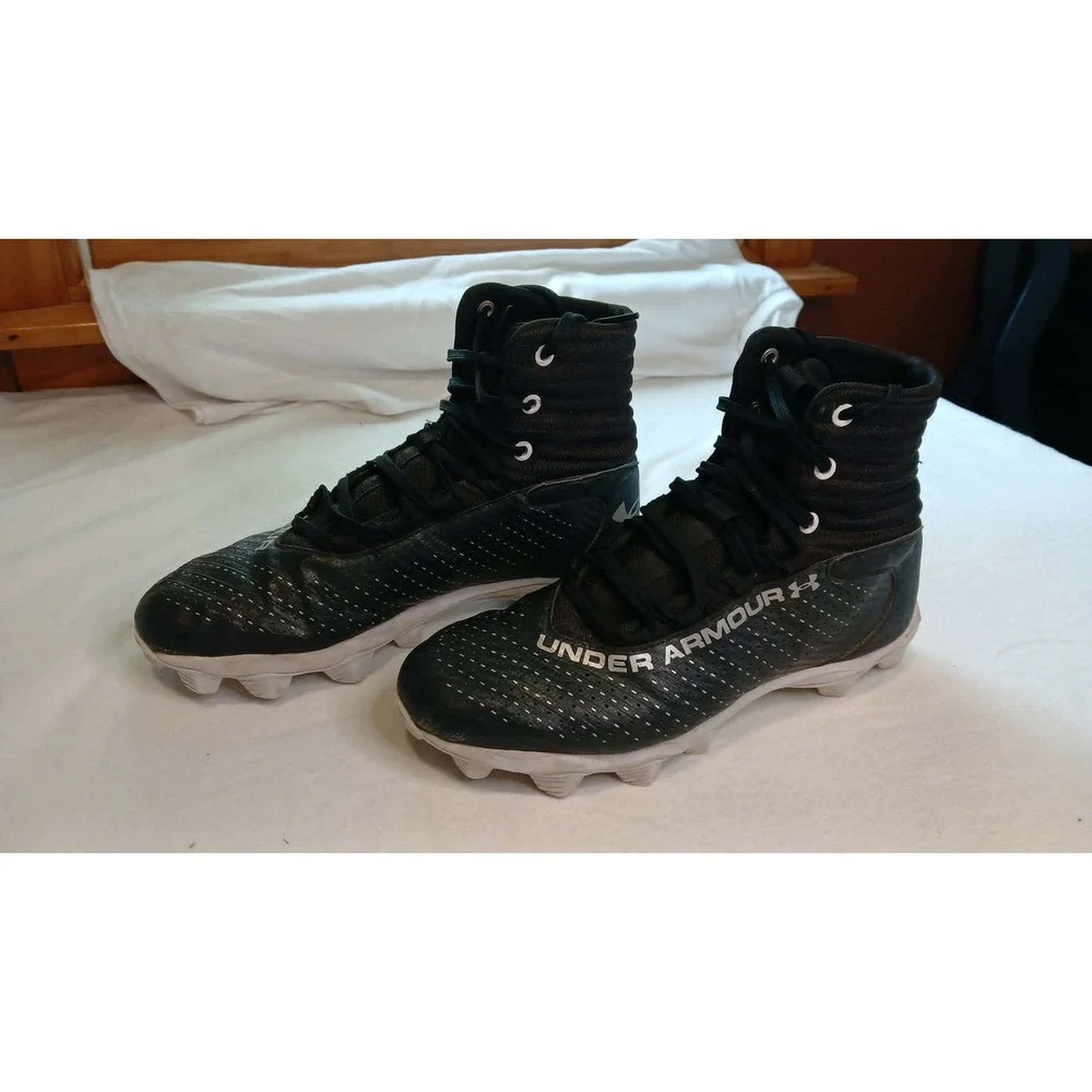 Under Armour Highlight RM Football Cleats Black White Mens 8.5 3027300 High Top